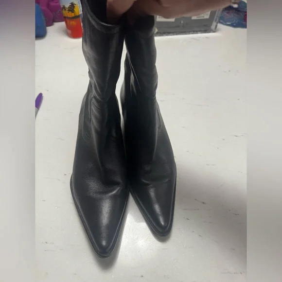 STAUD JUNE BOOTS BLACK LEATHER SIZE 39 🖤 - Picture 7 of 12